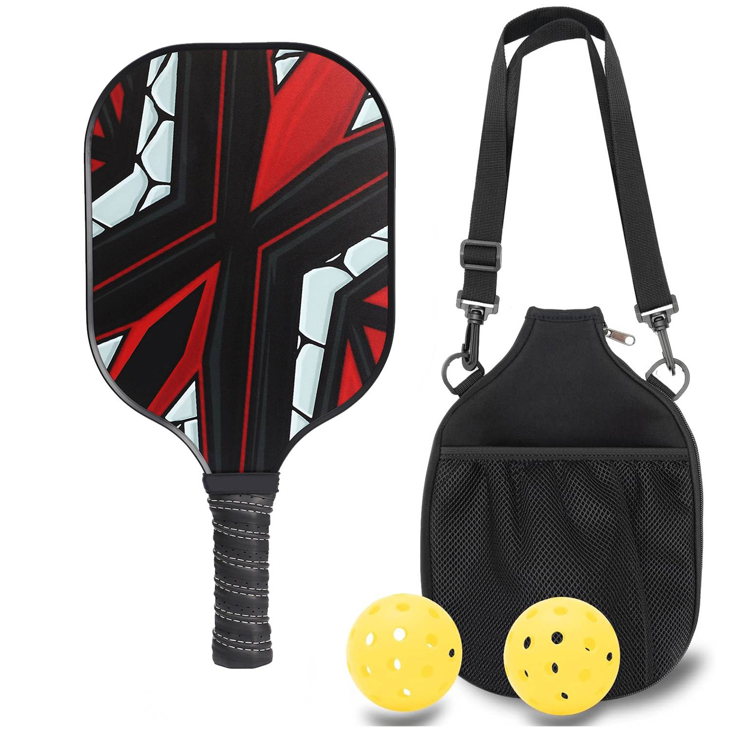 Carbon fiber [Graffiti Red] Single+single -shot backpack+2 40 -hole outdoor balls